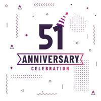 51 years anniversary greetings card, 51 anniversary celebration background free vector. vector