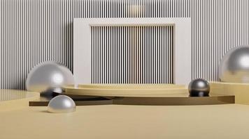 Minimal background, mock up with podium for product display, Podium in abstract light brown composition, 3d render, 3d illustration, modern color, minimalist design. photo