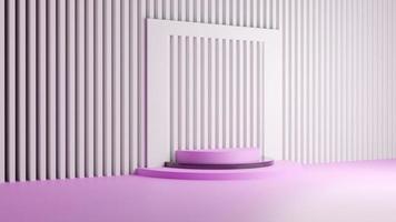 Minimal background, mock up with podium for product display, Podium in abstract purple composition, 3d render, 3d illustration, modern color, minimalist design. photo