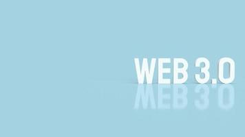 The Web 3.0 white text on  blue background  for technology concept 3d rendering photo