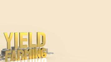 The gold text yield farming for business or finance concept 3d rendering photo