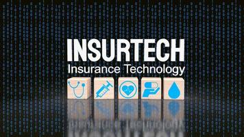 The insurtech word on digital background  for technology concept 3d rendering photo