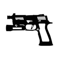 silueta de pistola p320. elementos de diseño de iconos en blanco y negro sobre fondo blanco aislado vector