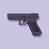 ilustración de icono de vector de glock. vector de pistola estilo de caricatura plano adecuado para la página de inicio web, pancarta, volante, pegatina, papel tapiz, fondo