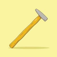 Wooden Sledge Hammer Vector Icon Illustration. Work Equipment Vector. Flat Cartoon Style Suitable for Web Landing Page, Banner, Flyer, Sticker, Wallpaper, Background