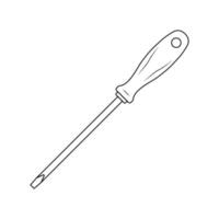 Screwdriver Outline Icon Illustration on White Background vector