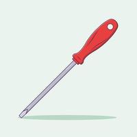 Screwdriver Vector Icon Illustration with Outline for Design Element, Clip Art, Web, Landing page, Sticker, Banner. Flat Cartoon Style