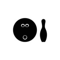 Bowling Ball and Pin Silhouette. Black and White Icon Design Elements on Isolated White BackgroundBowling Ball and Pin Silhouette. Black and White Icon Design Elements on Isolated White Background vector