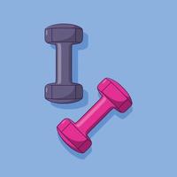 Dumbbell Vector Icon Illustration with Outline for Design Element, Clip Art, Web, Landing page, Sticker, Banner. Flat Cartoon Style