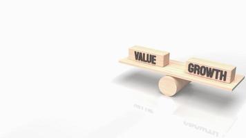 The word  value and growth on wood  for business concept 3d rendering photo