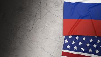 The united states and Russia flag for business or news concept 3d rendering photo