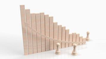 The  chess and chart for business concept 3d rendering photo