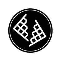 silueta de gofre. elemento de diseño de icono en blanco y negro sobre fondo blanco aislado vector
