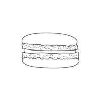 ilustración de icono de contorno de macaron sobre fondo blanco vector