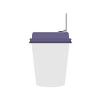 ilustración plana de vaso de papel. elemento de diseño de icono limpio sobre fondo blanco aislado vector