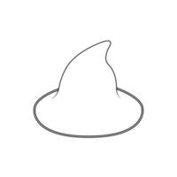 Witch Hat Outline Icon Illustration on White Background vector