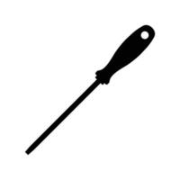 Screwdriver Silhouette. Black and White Icon Design Elements on Isolated White Background vector