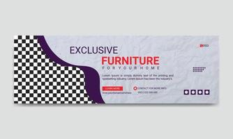 Creative and modern furniture email signature template design. vector