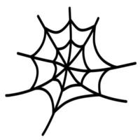 Spider web. Vector doodle hand drawn contour.