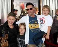 LOS ANGELES, OCT 2 - Natalie Maines, Adrian Pasdar arriving at the Real Steal Premiere at the Universal City Walk on October 2, 2011 in Los Angeles, CA photo
