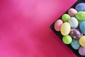 Painted colorful Easter eggs background - Easter holiday celebration background concept photo