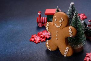 Delicious gingerbread cookies with honey, ginger and cinnamon photo