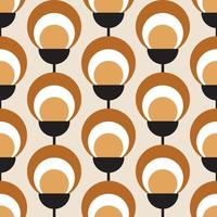 Seamless geometric flower pattern on beige. Vector Illustration.