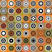 A mosaic consisting of gear of different color vector