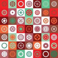 A mosaic consisting of gear of different color vector