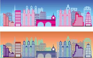 Colored silhouette of the city vector