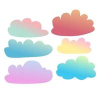 colección colorida de nubes vector