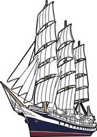 sail boat ship vector