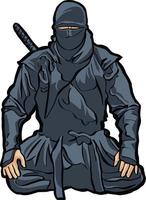 postura de acción ninja vector