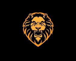 logotipo de la mascota del rugido de la cabeza del león vector