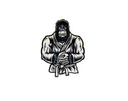 ilustración de mascota de gorila de artes marciales