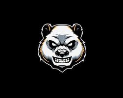 Angry Panda Head Mascot logo vector