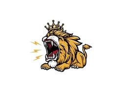 king of the roar lion illustration vector