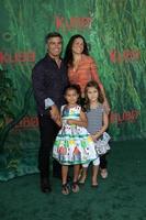 LOS ANGELES, AUG 14 -  Esai Morales, Mariana Oliveira Morales, Elvimar Silva, guest at the Kubo and the Two Strings Premiere at the AMC Universal Citywalk on August 14, 2016 in Universal City, CA photo