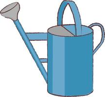 blue garden watering can illustration vector