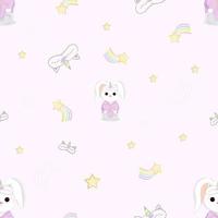 seamless pattern with baby animals vector