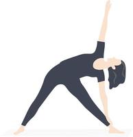 illustration of a girl in black doing yoga vector