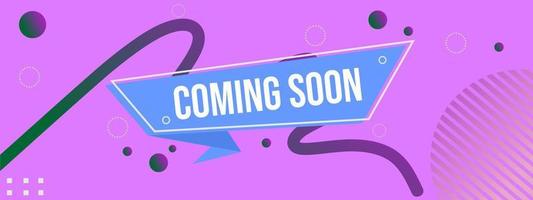 coming soon banner design. purple background with simple and modern abstract style vector