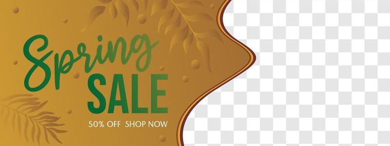 natural themed discount advertising banner design. brown color background with leaf elements