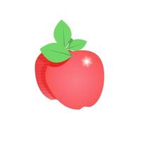 Two red apples vector
