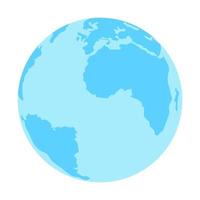 planeta tierra azul con continentes azules vector