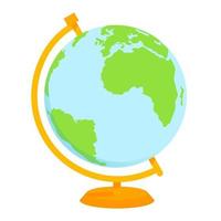 Blue globe with green continents and yellow holder vector