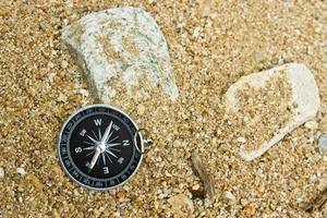 compass on sand photo