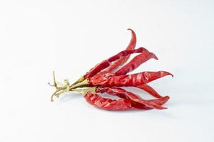 Bunch dried Hot Chili Peppers Isolated on White Background 2 photo