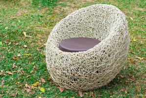 Birds nest stool in garden photo