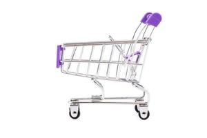A Shopping Cart On White background photo